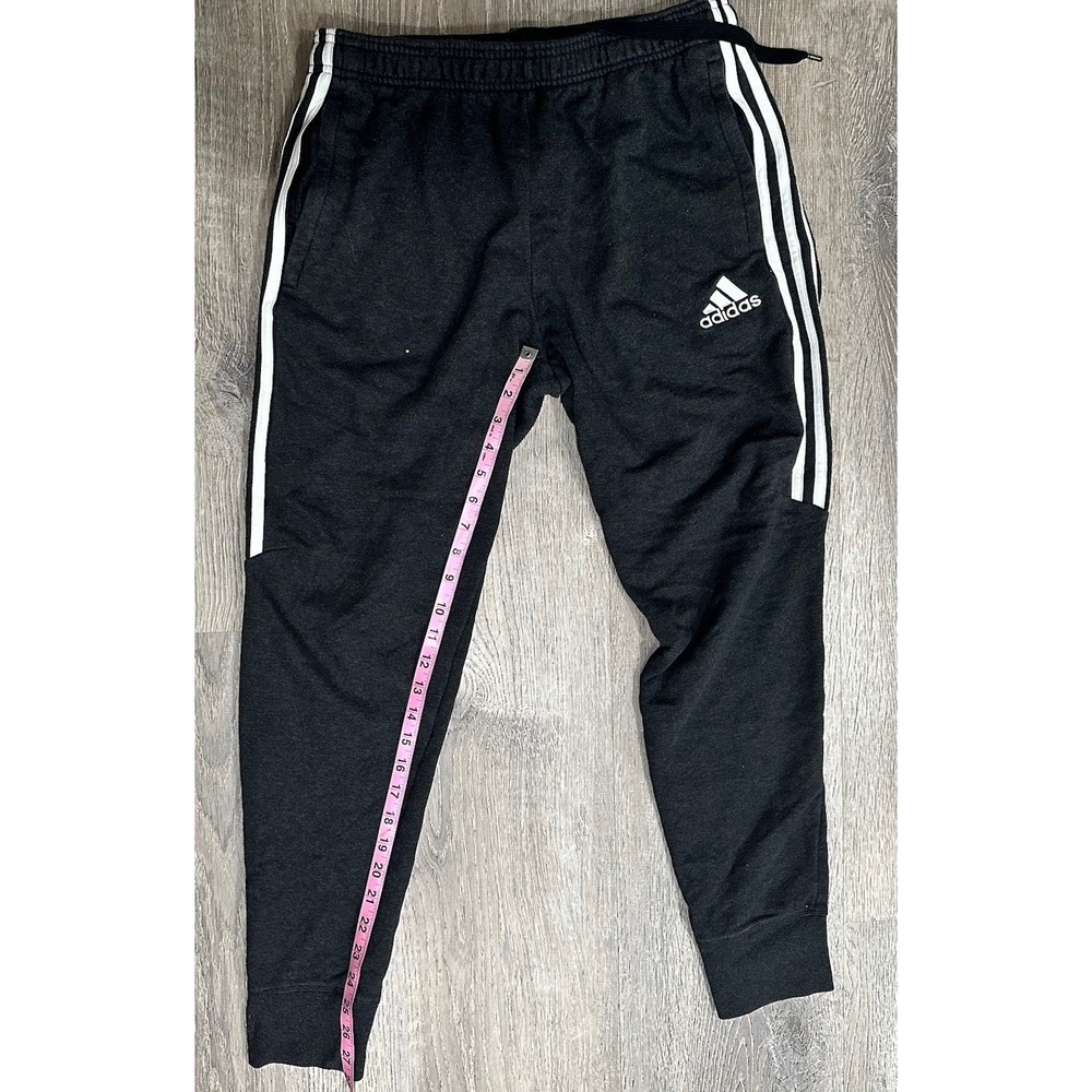 Vintage Adidas Sweatpants Men's Medium Black Athletic Taper Drawstring Sweatpant - Picture 7 of 14